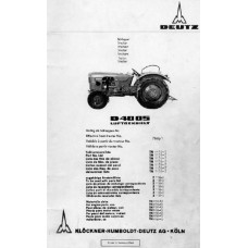 Deutz D4005 Parts Manual